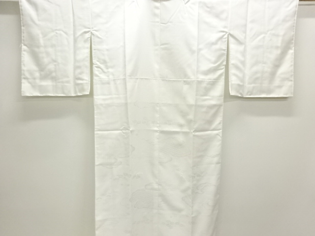 未使用品　雲に草花模様織出し長襦袢